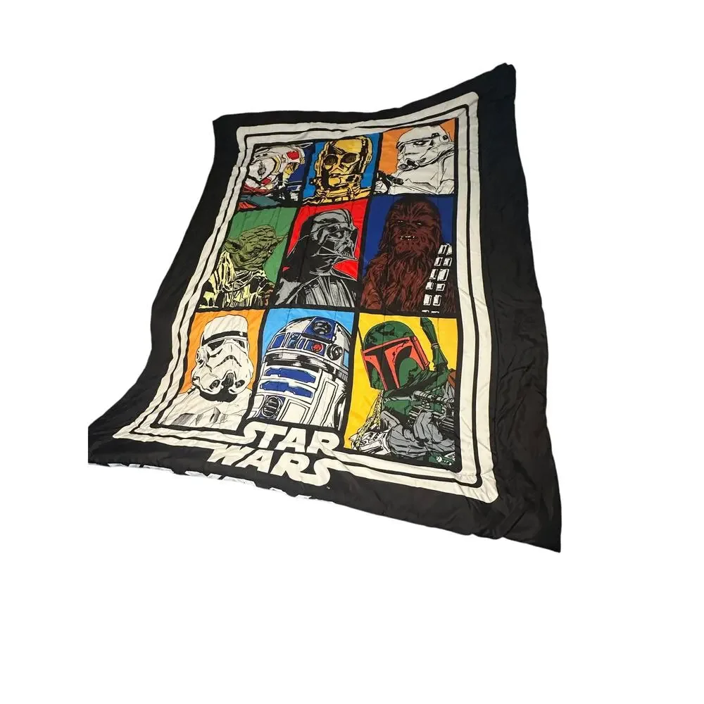 Star Wars Jay Franco Twin Comforter Reversible Microfiber Character Grid